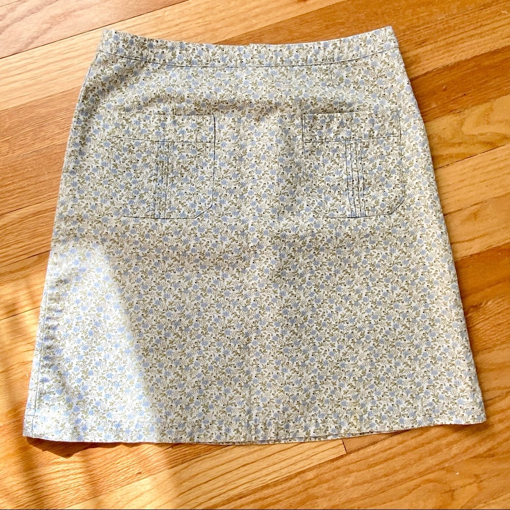J. Crew Size 4 Skirt Blue Floral Print